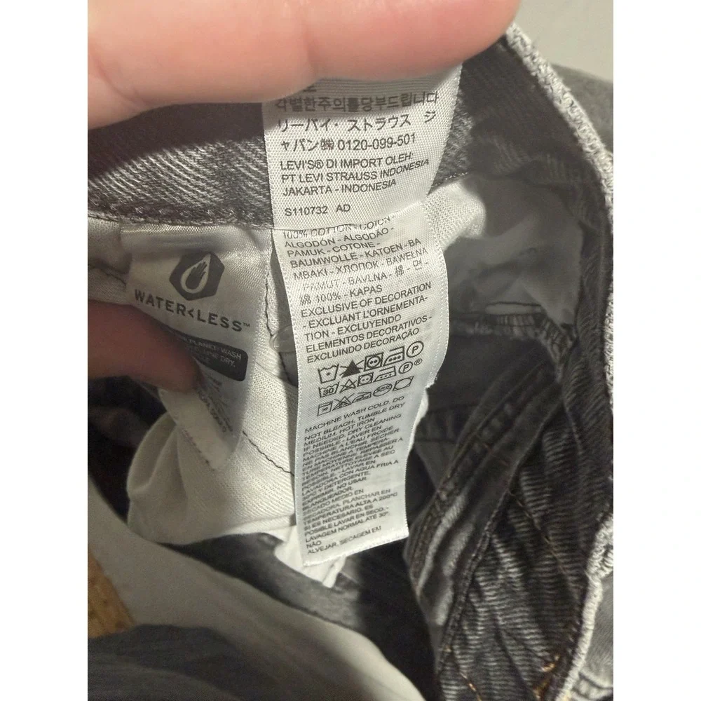 Levi Strauss &‎ Co 511 waterless grey distressed jeans men's 40x30
